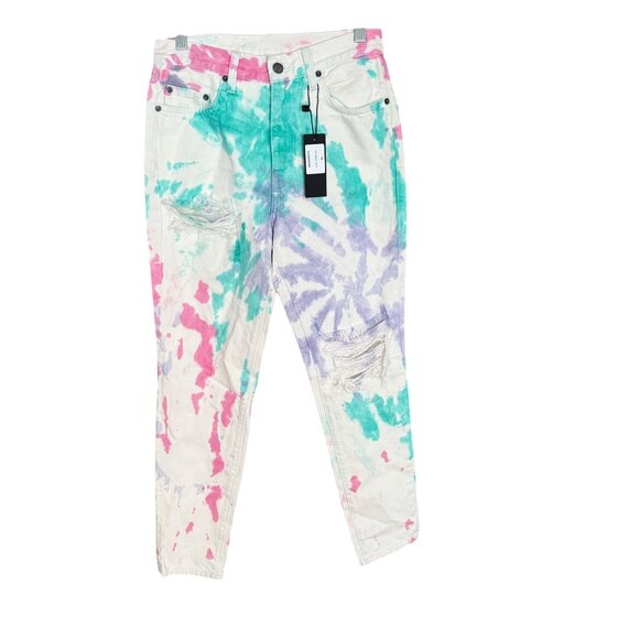 Carmar Pants - Carmar Tie-Dye Distressed Cotton Jeans Size 26
